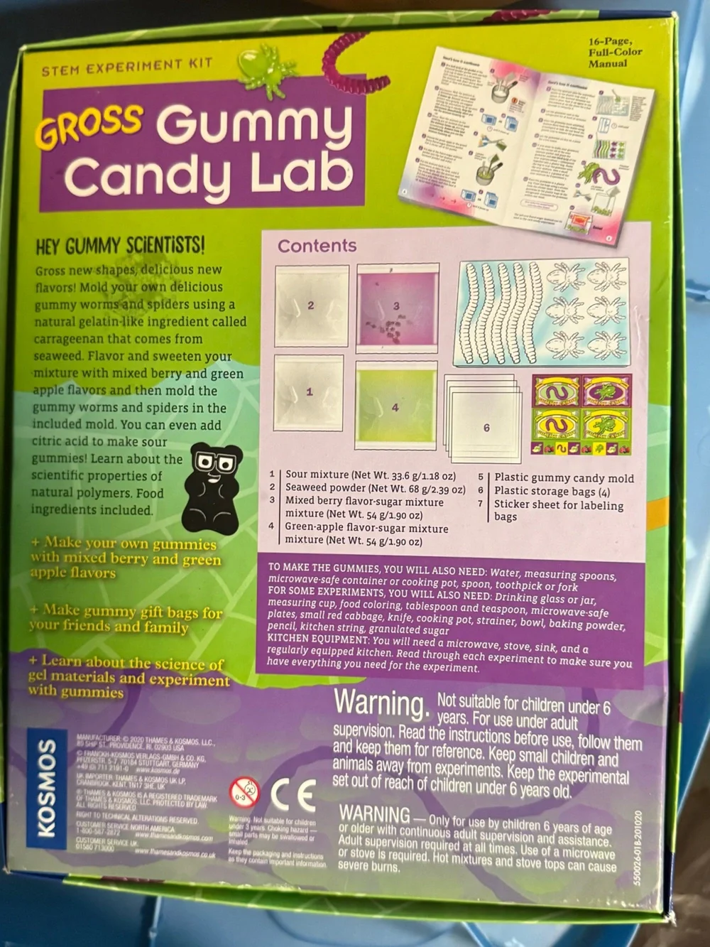 Gross Gummy Candy Lab Kids STEM Kit - Green & Purple used